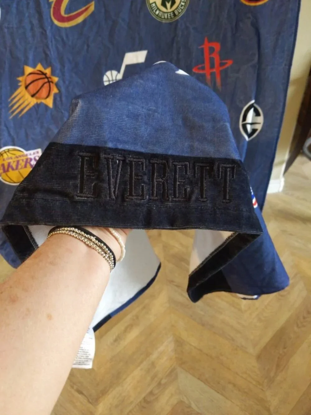 Pottery Barn Teen NBA All Teams Beach / Bath Towel monogram doesn't show
